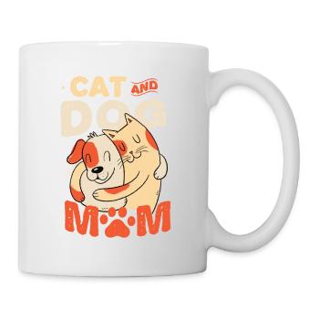 Mère de chat et de chien, animaux domestiques. - Mug blanc - blanc - Droite