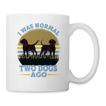J’étais normal il y a deux chiens - Drôle sarcastique W - Mug blanc - blanc - Droite