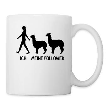 Ich Meine Follower Alpaka Liebhaber Lama Lover - Tasse - Weiß - Rechts