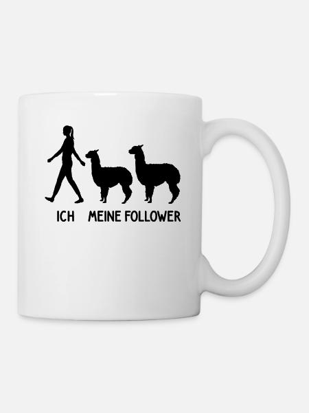 Ich Meine Follower Alpaka Liebhaber Lama Lover - Tasse - Weiß