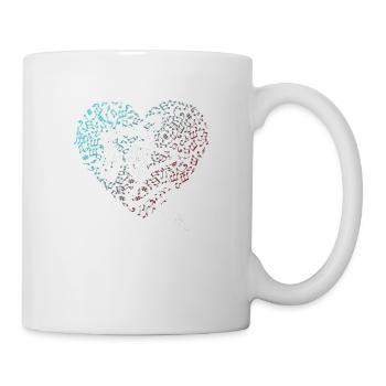 Un cœur pour la musique pour les musiciens DJ - Mug blanc - blanc - Droite