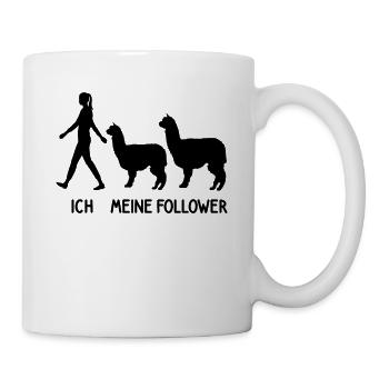 Ich Meine Follower Alpaka Liebhaber Lama Lover - Tasse - Weiß - Rechts