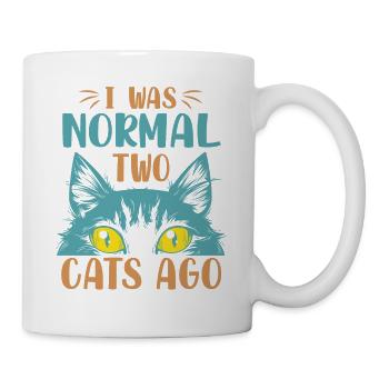I Was Normal Two Cats Ago - Funny Sarcastic W - Mug - white - Right