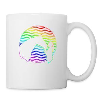 Colourful horse and rider riding - Mug - white - Right