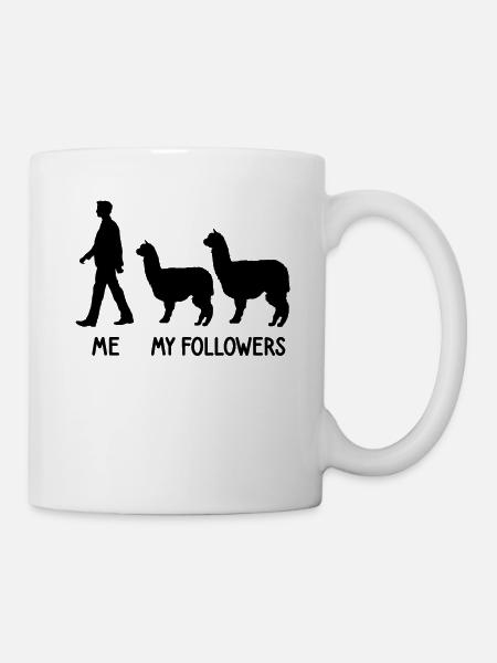 Ich Meine Follower Alpaka Liebhaber Lama Lover - Tasse - Weiß