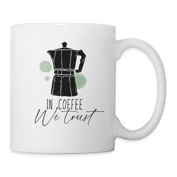 Dans le café, nous avons confiance - Café disant moka pot - Mug blanc - blanc - Droite