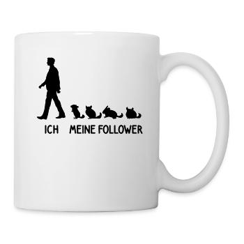 Ich Meine Follower Chinchilla Liebhaber Nager Fan - Tasse - Weiß - Rechts