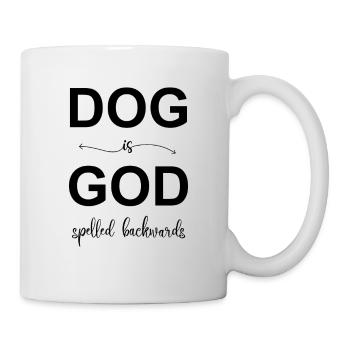 DOG is GOD spelled backwards, funny dog saying - Mug - white - Right