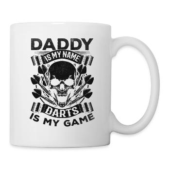 Papa est mon nom Fléchettes est mon jeu I Papa - Mug blanc - blanc - Droite