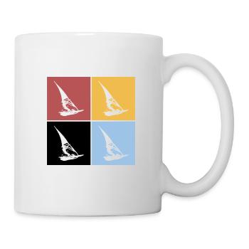 Carrés Planche à voile Planche à voile Sport rétro Hobby - Mug blanc - blanc - Droite