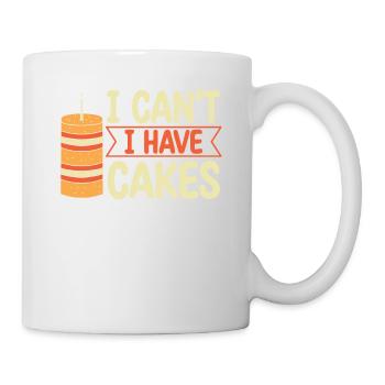 Ich Kann Nicht Ich Habe Kuchen | Backen Tshirt | - Tasse - Weiß - Rechts