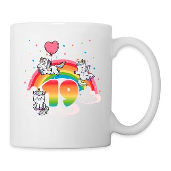 19th Birthday Rainbow Unicorn Theme - Mug - white - Right