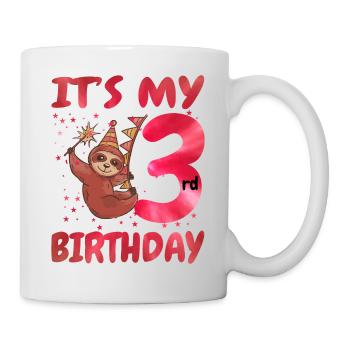 3rd Birthday Cute Sloth Party Hut Themed Birthday - Mug - white - Right