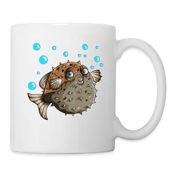 Le poisson-globe fait des amateurs de bulles des poissons créatures marines - Mug blanc - blanc - Droite