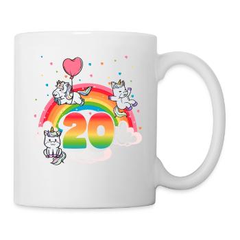 20th Birthday Rainbow Unicorn Theme - Mug - white - Right