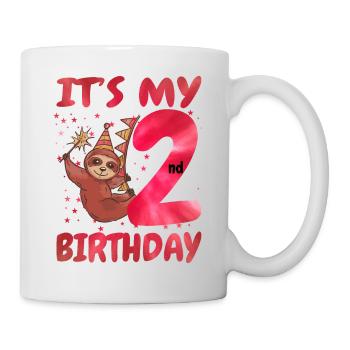 2nd Birthday Cute Sloth Party Hut Themed Birthday - Mug - white - Right