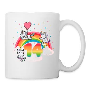 14th Birthday Rainbow Unicorn Theme - Mug - white - Right