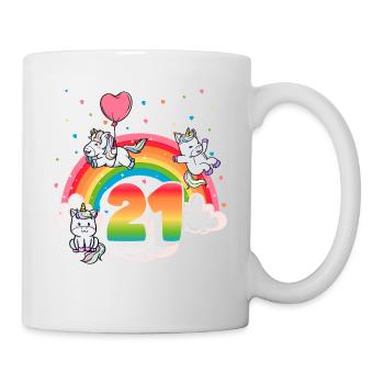21st Birthday Rainbow Unicorn Theme - Mug - white - Right