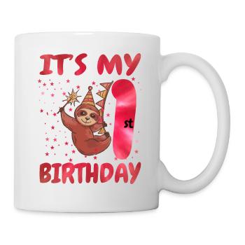 1st Birthday Cute Sloth Party Hut Themed Birthday - Mug - white - Right