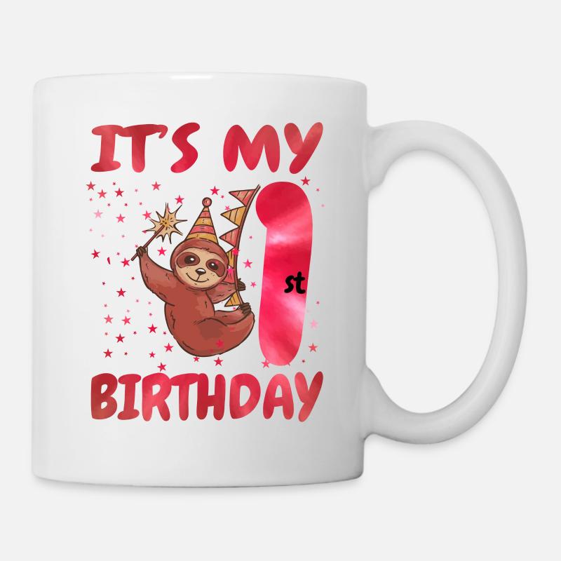 1st Birthday Cute Sloth Party Hut Themed Birthday - Tasse - Weiß