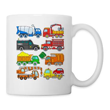 Truck Truck Construction Site Fire Brigade Tow truck - Mug - white - Right