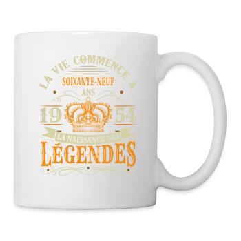 69 Ans 1954 Joyeux Anniversaire Vintage Perfection - Mug blanc - blanc - Droite