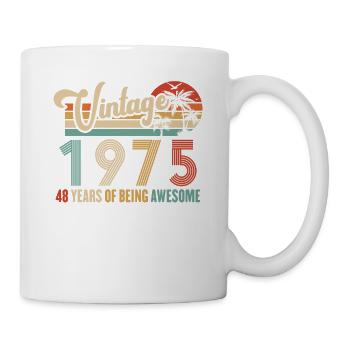 Vintage Année 1975 Anniversaire 48 Ans Idée Cadeau - Mug blanc - blanc - Droite