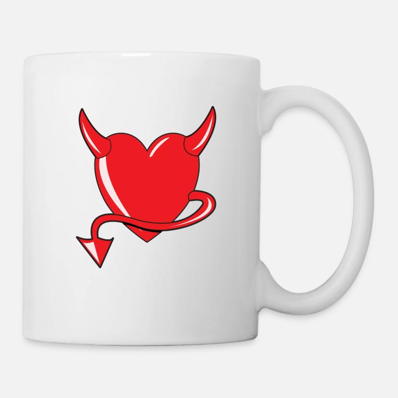Red Heart - Devil Heart - Devil's Heart - Gift - Mug - white