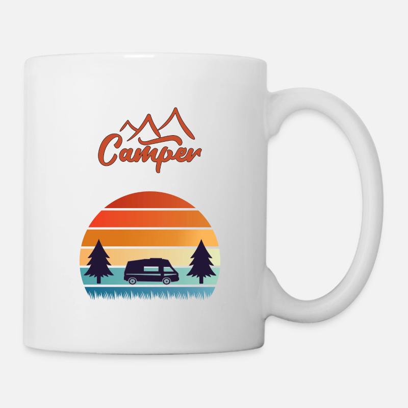 Camper Panel Van T Shirt / mobile home - Mug - white