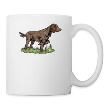 Jäger Jagd Drückjagd Deutsch Langhaar Geschenk - Tasse - Weiß - Rechts