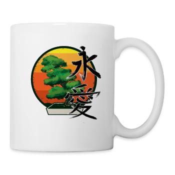 Bonsai Baum Buddhist Zen Japanisches Bonsai - Tasse - Weiß - Rechts