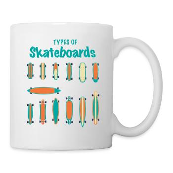 Typen von Skateboards Retro Vintage - Tasse - Weiß - Rechts