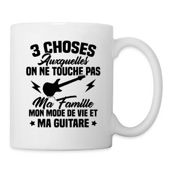 Touche pas ma guitare, Cadeau humour guitariste - Mug blanc - blanc - Droite