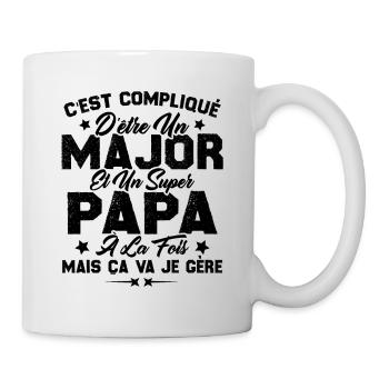 Papa Major Cadeau Humour Fête Des Pères - Mug blanc - blanc - Droite