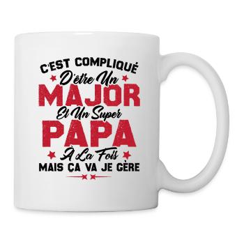 Papa Major Cadeau Humour Fête Des Pères - Mug blanc - blanc - Droite