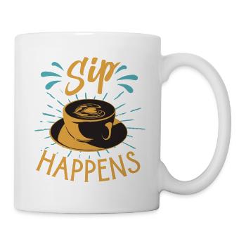 Sip Happens! - Jeux de mots drôles de café - Barista - Mug blanc - blanc - Droite