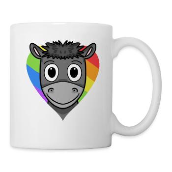 Esel Lgbt Regenbogen Farben - Tasse - Weiß - Rechts