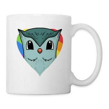Eule Lgbt Regenbogen Farben - Tasse - Weiß - Rechts
