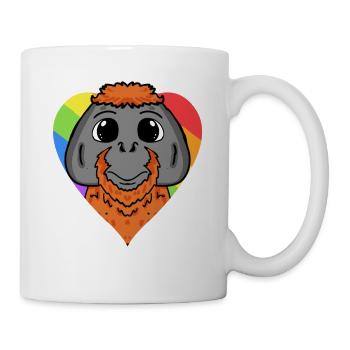 Urangutan Lgbt Regenbogen Farben - Tasse - Weiß - Rechts