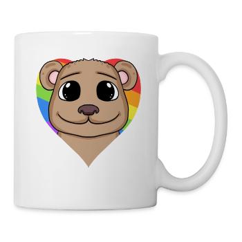 Braunbär Lgbt Regenbogen Farben - Tasse - Weiß - Rechts