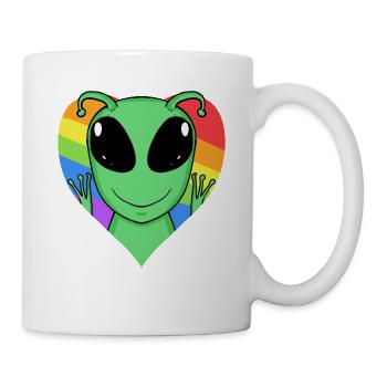 Alien Lgbt Regenbogen Farben - Tasse - Weiß - Rechts
