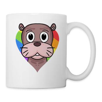 Seelöwe Lgbt Regenbogen Farben - Tasse - Weiß - Rechts