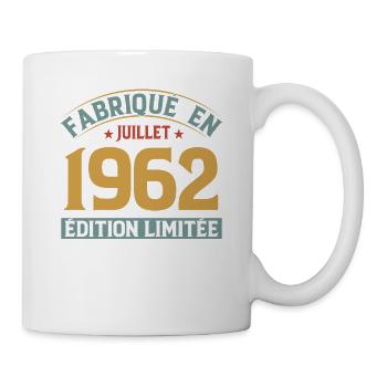Fabriqué En Juillet 1962 Anniversaire Vintage 1962 - Mug blanc - blanc - Droite