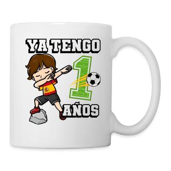 Fußball Junge Es Ist Mein 1 Geburtstag Spanische - Tasse - Weiß - Rechts