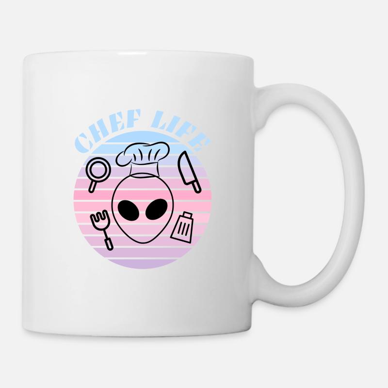 Das Leben eines Kochkochs zur Arbeit - Tasse - Weiß