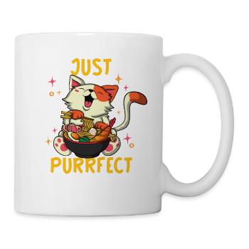 Just Purrfect Ramen Hauskatze Miezekatze Kätzchen - Tasse - Weiß - Rechts