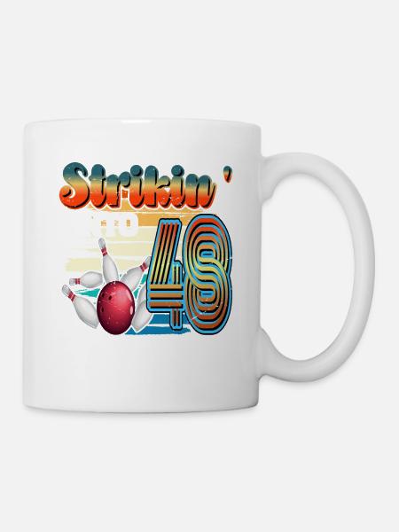 Strikin' Into 48 Bowling Bowler 48. Geburtstag - Tasse - Weiß