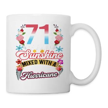 71 years of sunshine mixed with a small - Mug - white - Right