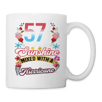 57 years of sunshine mixed with a small - Mug - white - Right