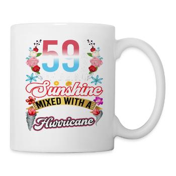 59 years of sunshine mixed with a small - Mug - white - Right